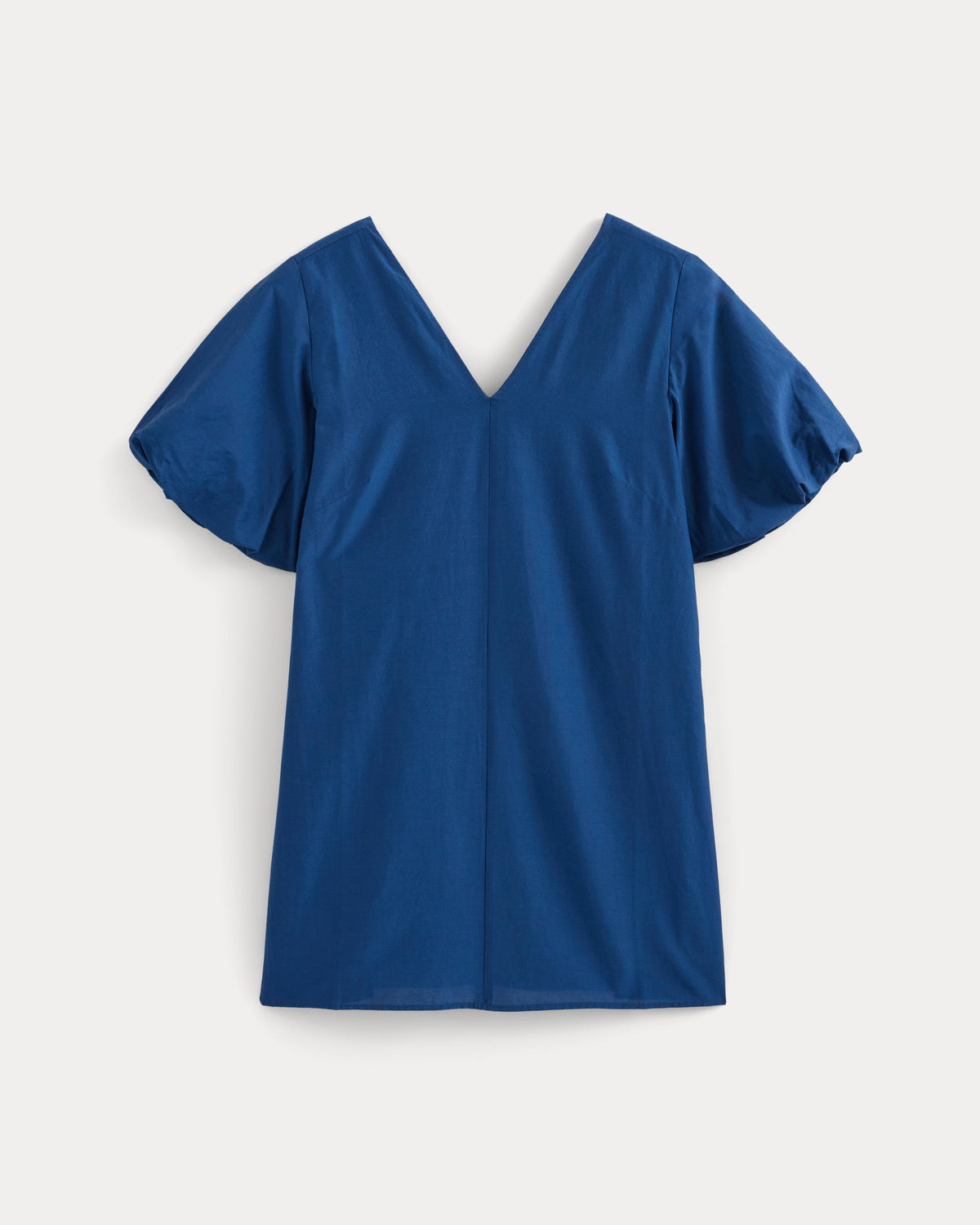 Bubble-Sleeve Mini Dress in Cotton Silk Voile in Estate Blue — alternate view