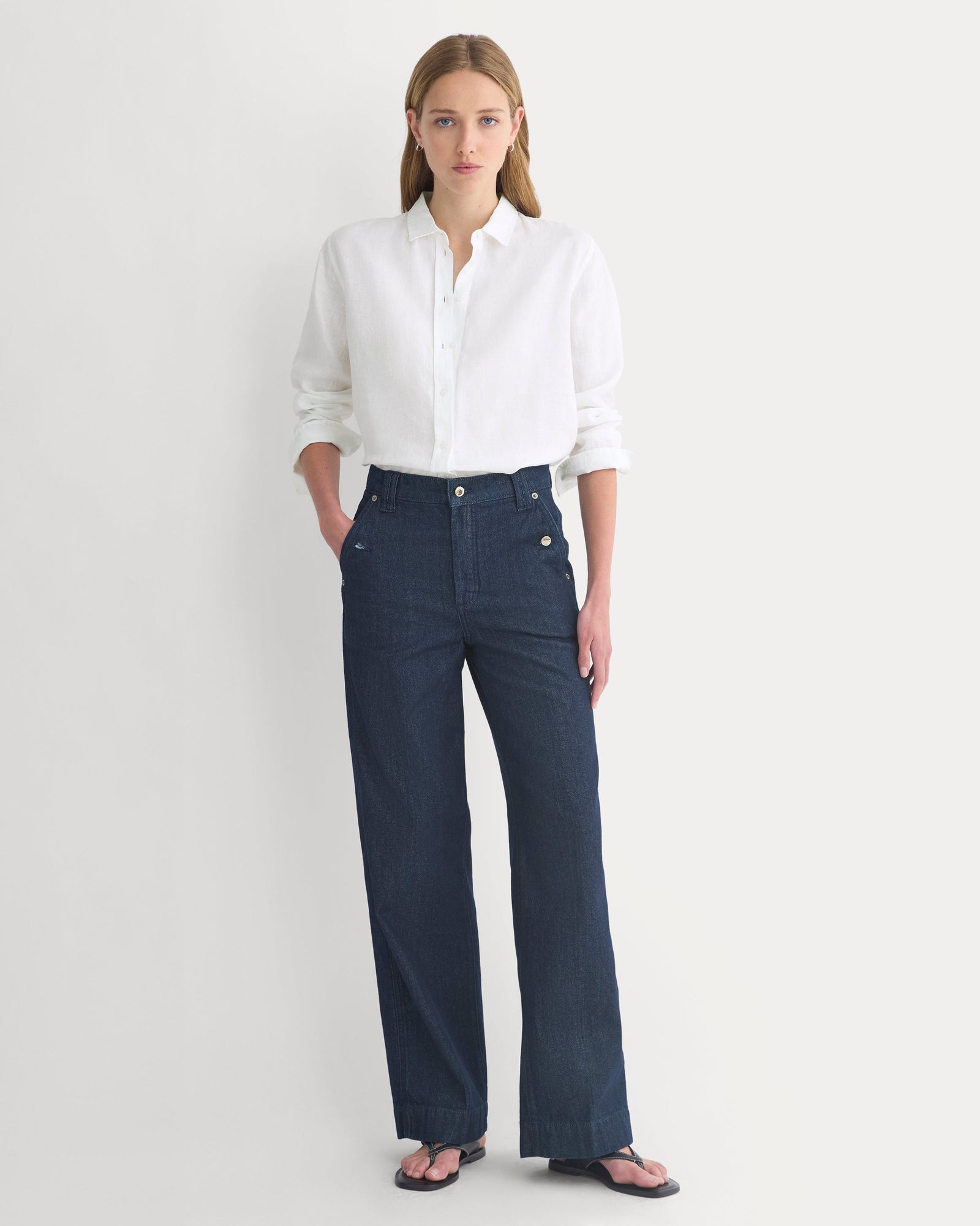 Lightweight Mariner Jean in Tungsten Rinse — front view