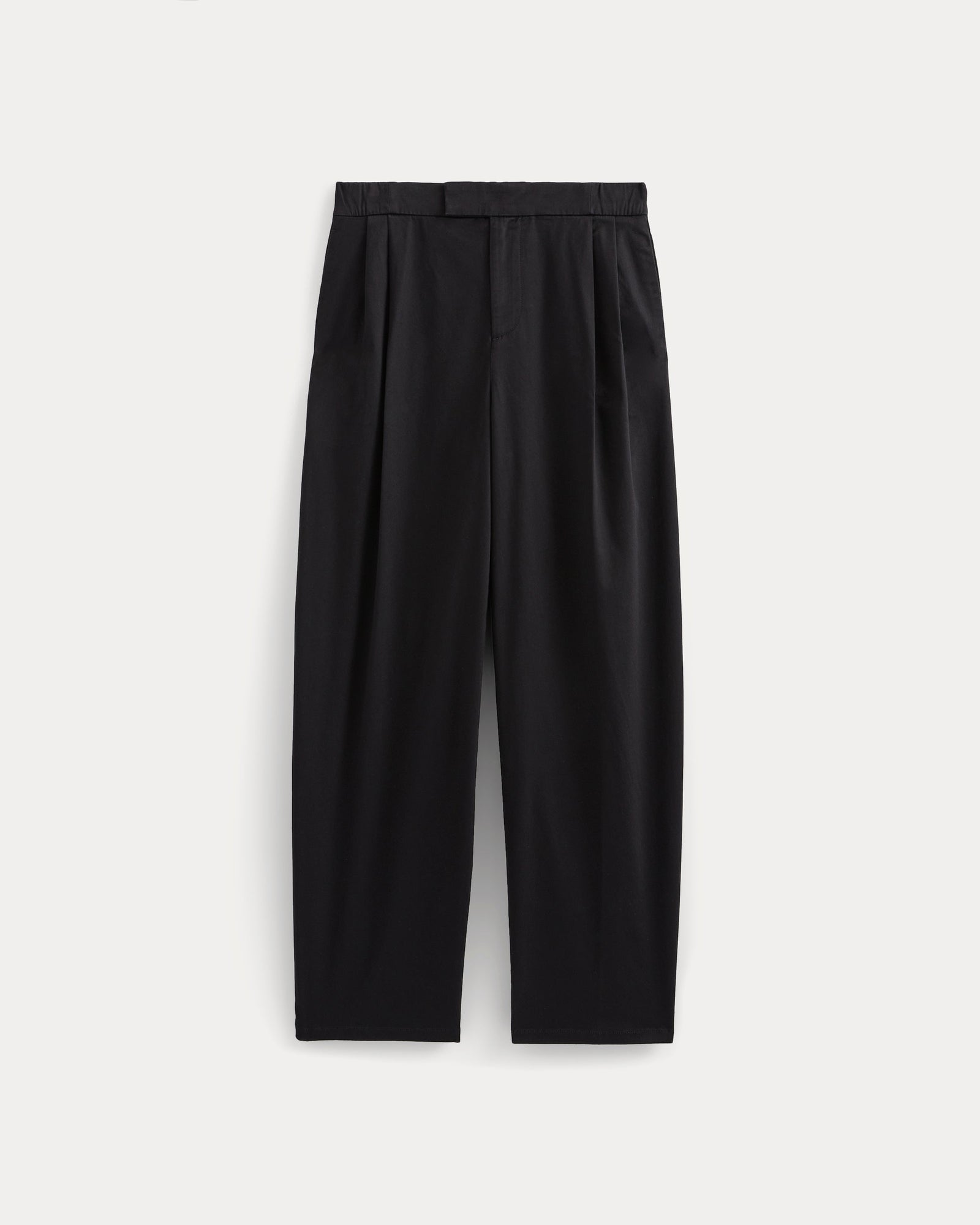 Barrel-Leg Pant in Organic Cotton Sateen in Black — alternate view