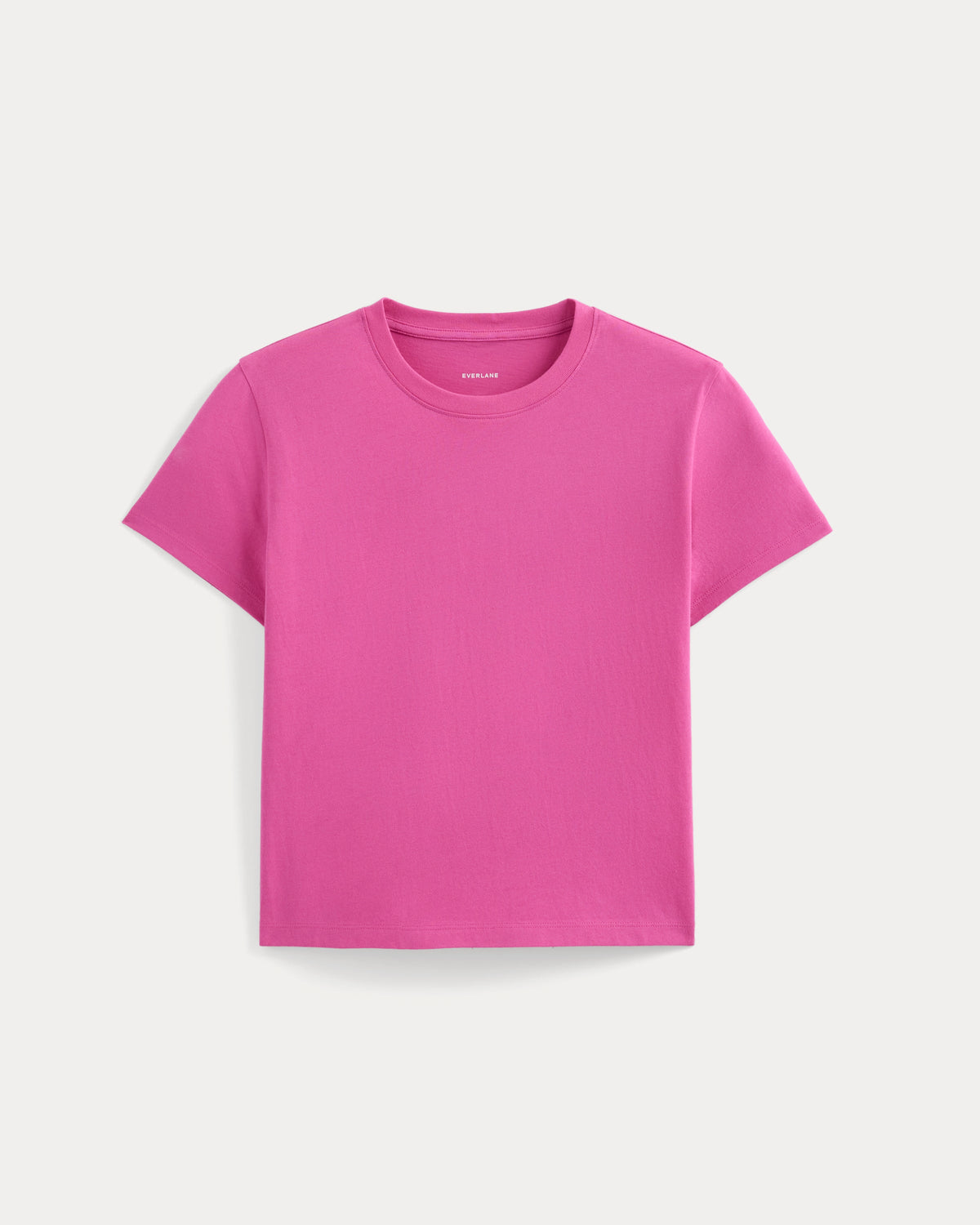 The Box-Cut Tee in Essential Cotton in Rose Violet — alternate view