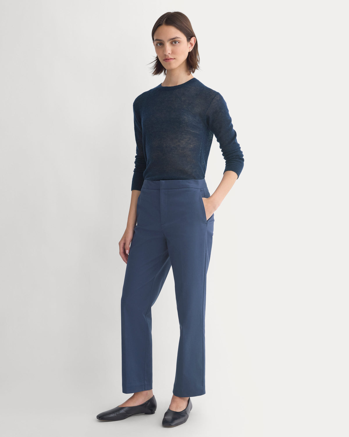 Cigarette Pant in Navy — front view