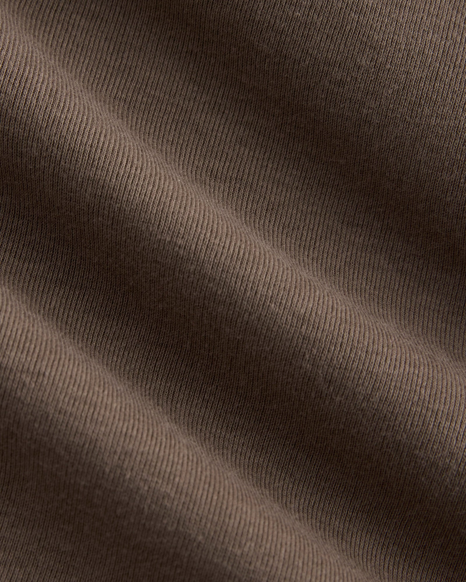 Tissue Long-Sleeve Crew in Deep Taupe — detail view