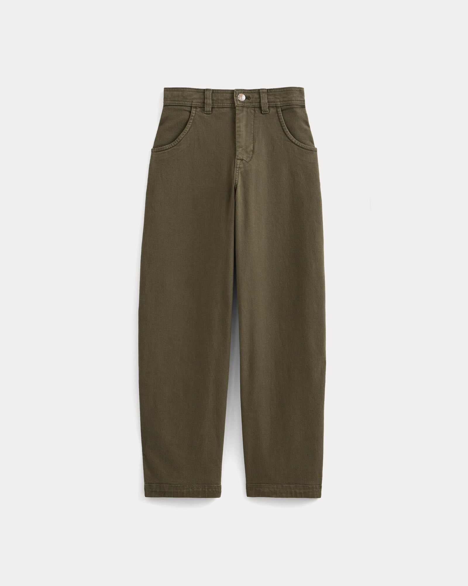 Utility Twill Barrel Pant in Olive Night — alternate view