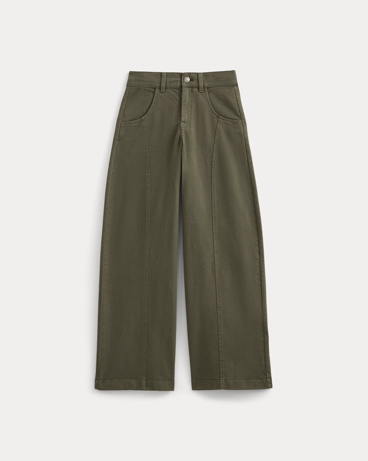 Utility Seamed Wide-Leg Pant in Olive Night — alternate view