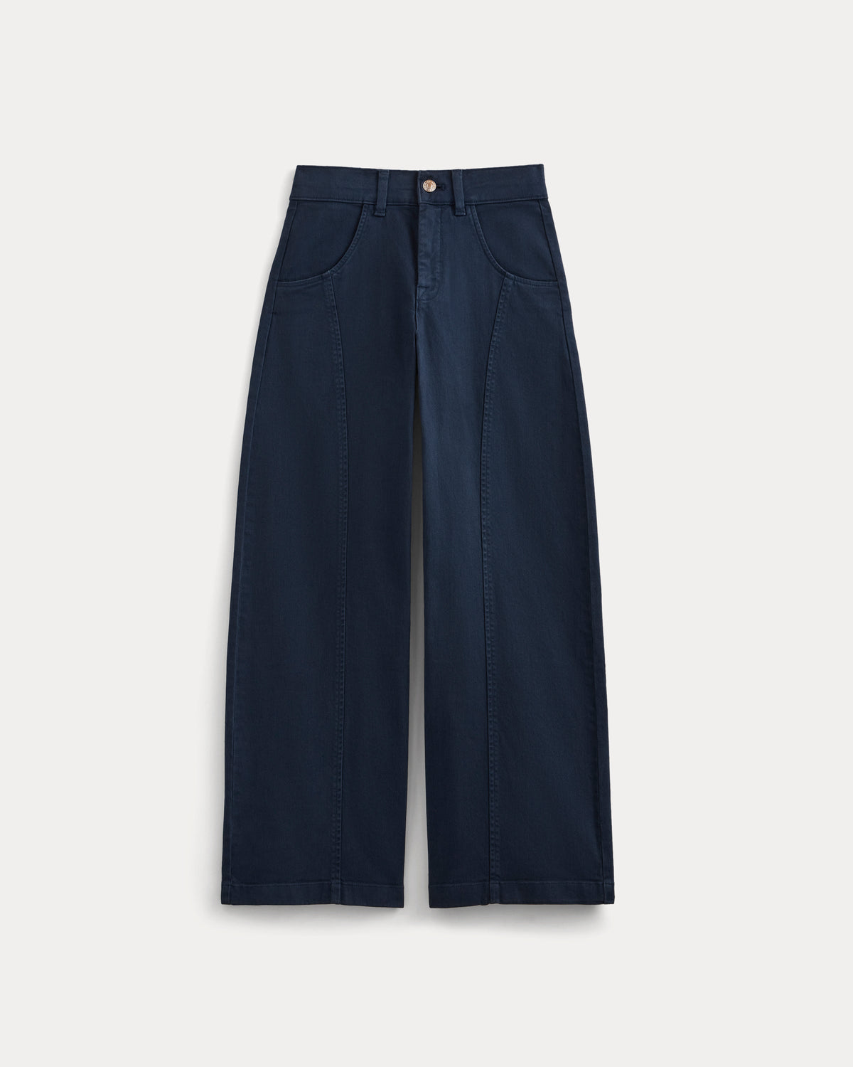 Utility Seamed Wide-Leg Pant in Navy — alternate view