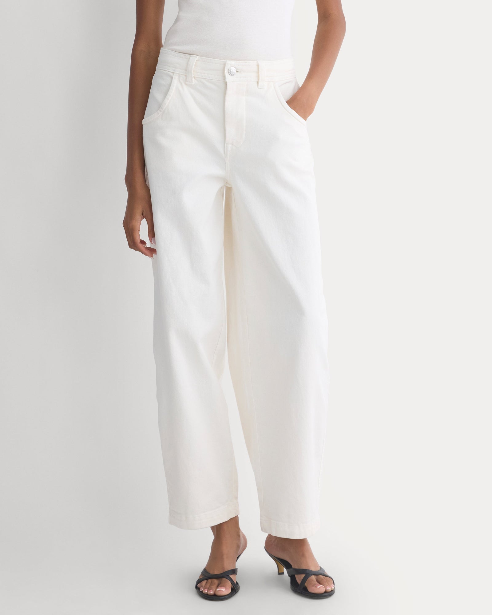 Utility Twill Barrel Pant in Bone — alternate view