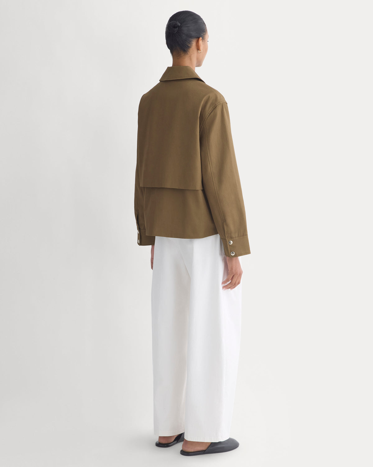 Organic Cotton Twill Field Jacket in Beech — detail view