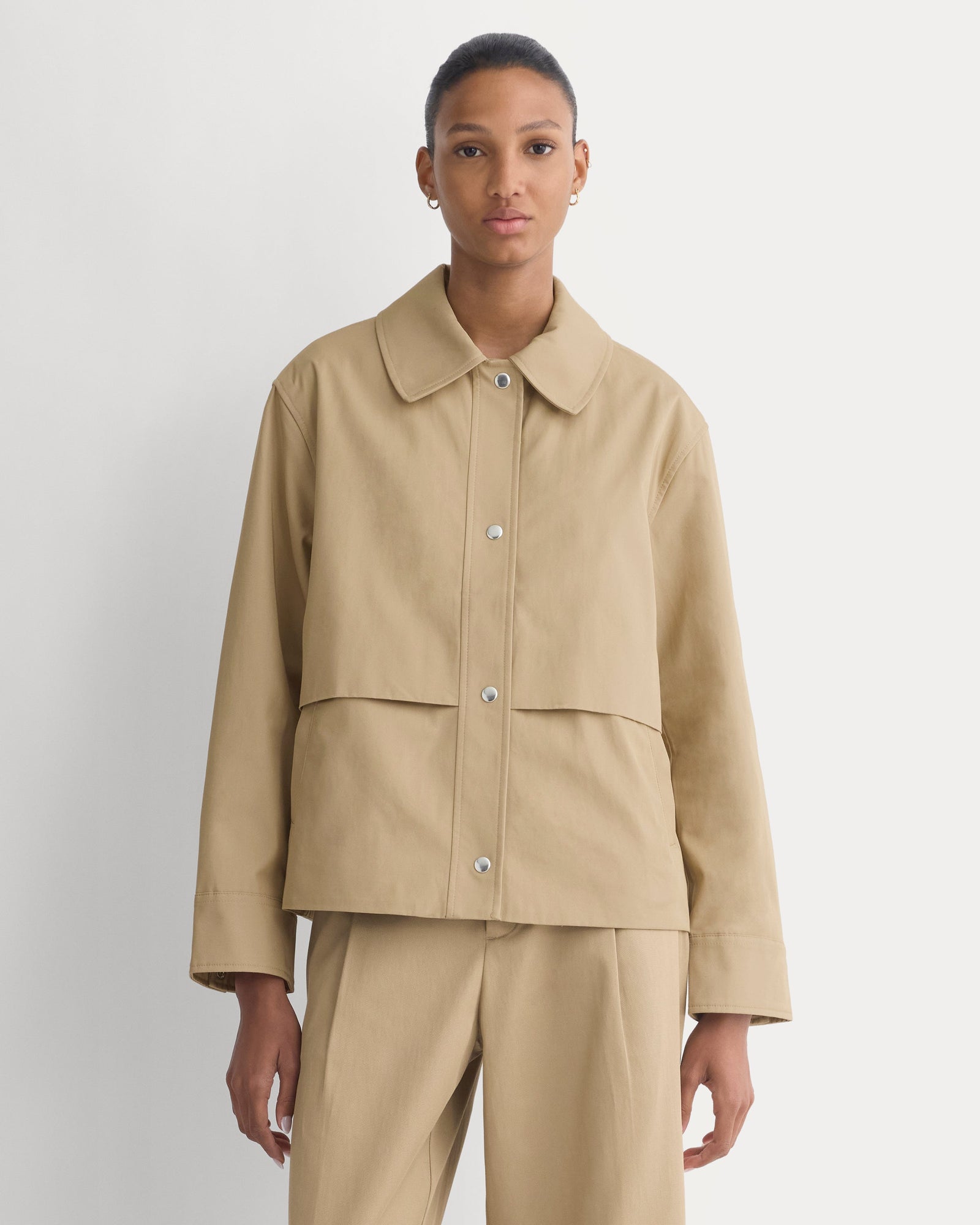 Organic Cotton Twill Field Jacket in Cornstalk — front view