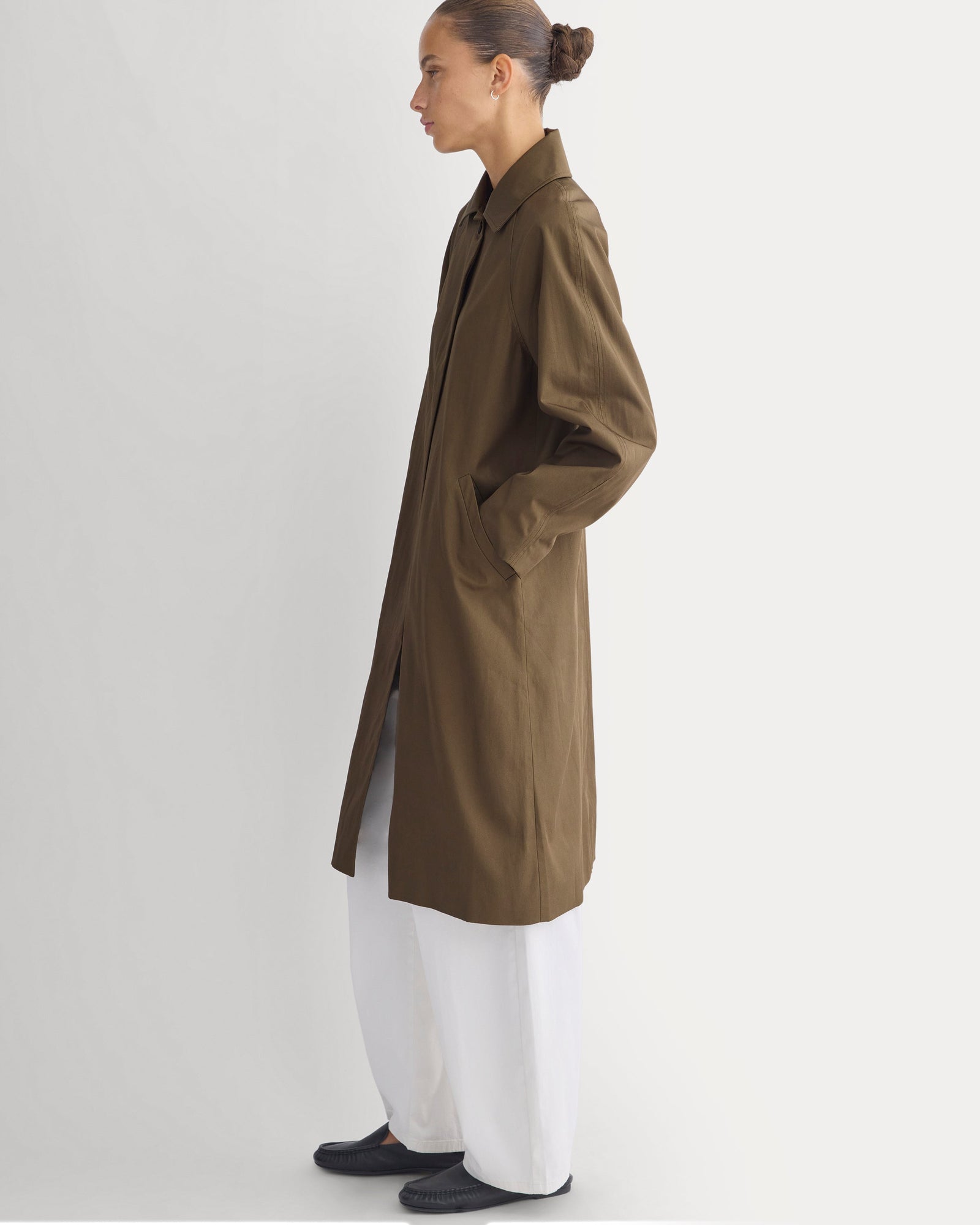 Oversized Mac Coat in Beech — detail view