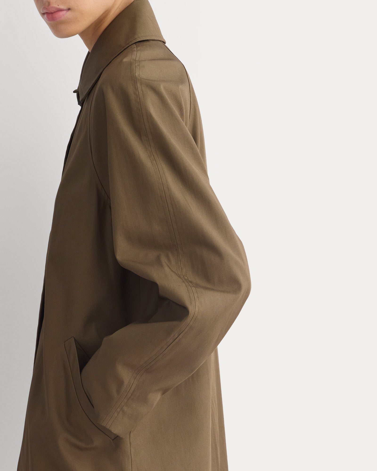 Oversized Mac Coat in Beech — detail view