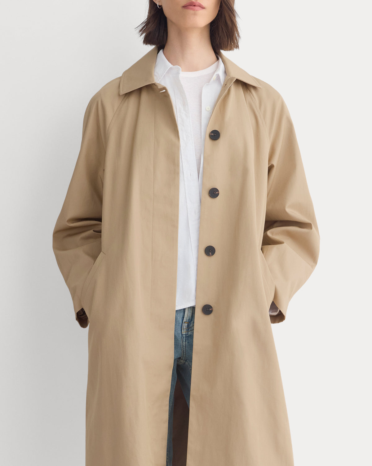 Oversized Mac Coat in Cornstalk — detail view