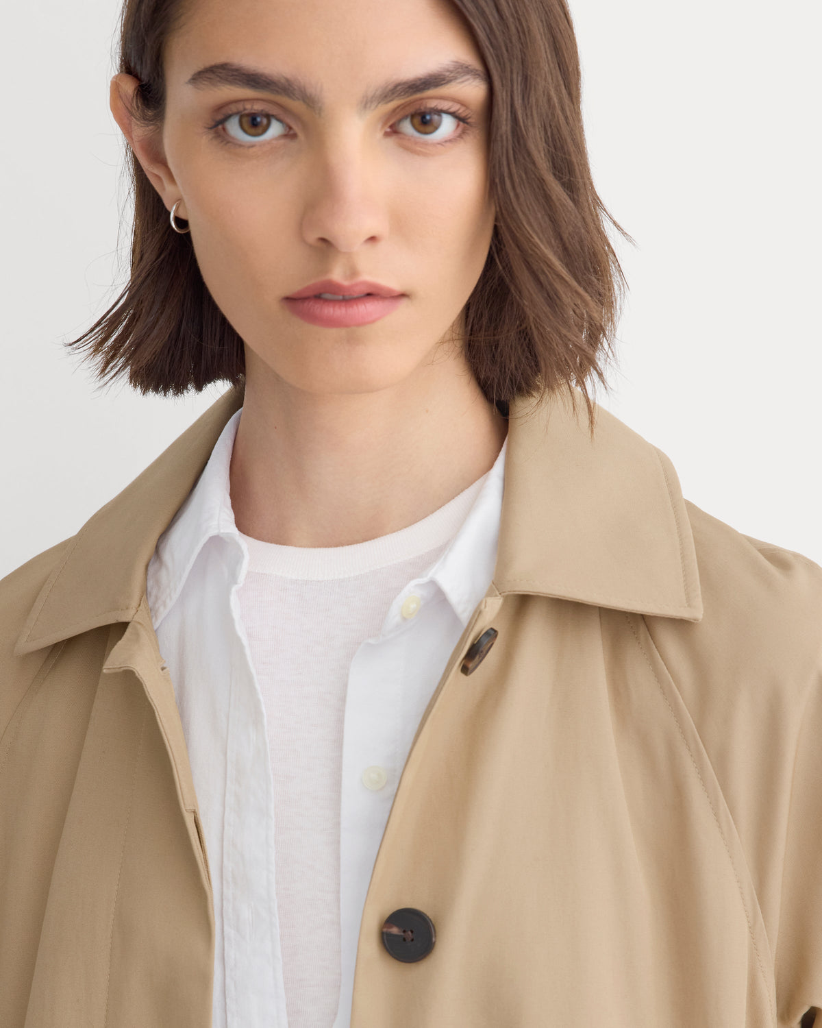 Oversized Mac Coat in Cornstalk — detail view