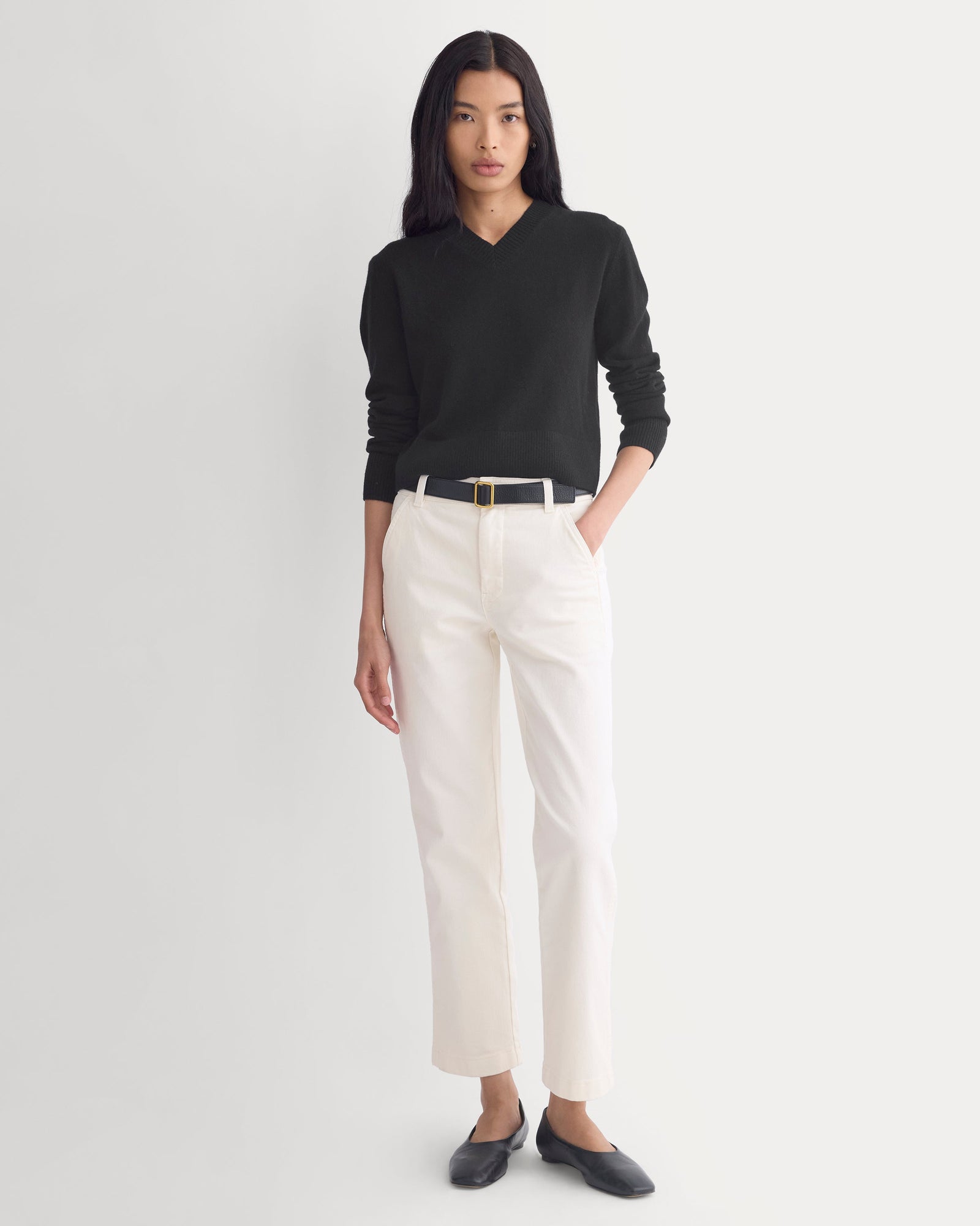Utility Cigarette Pant in Bone — front view