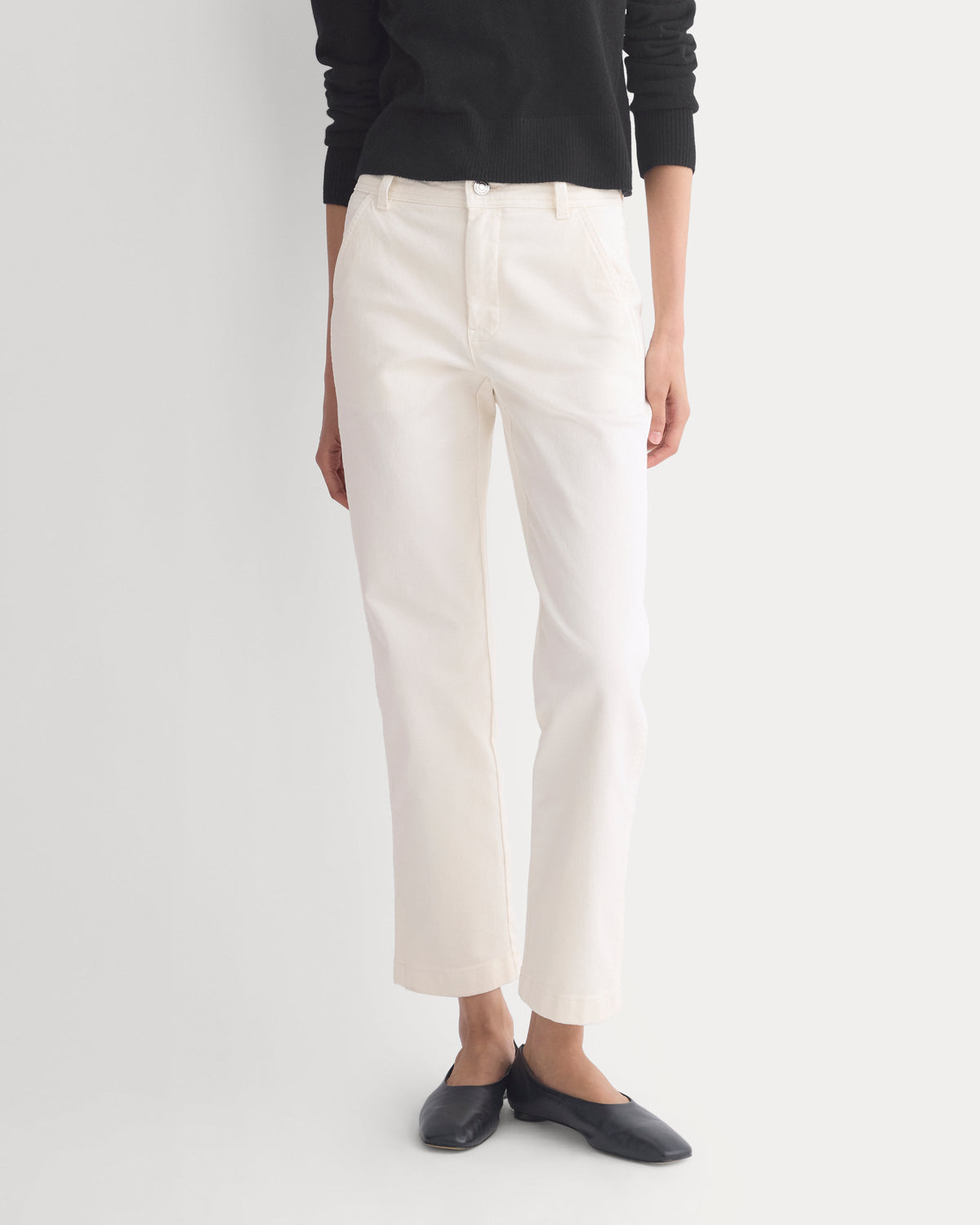Utility Cigarette Pant in Bone — detail view