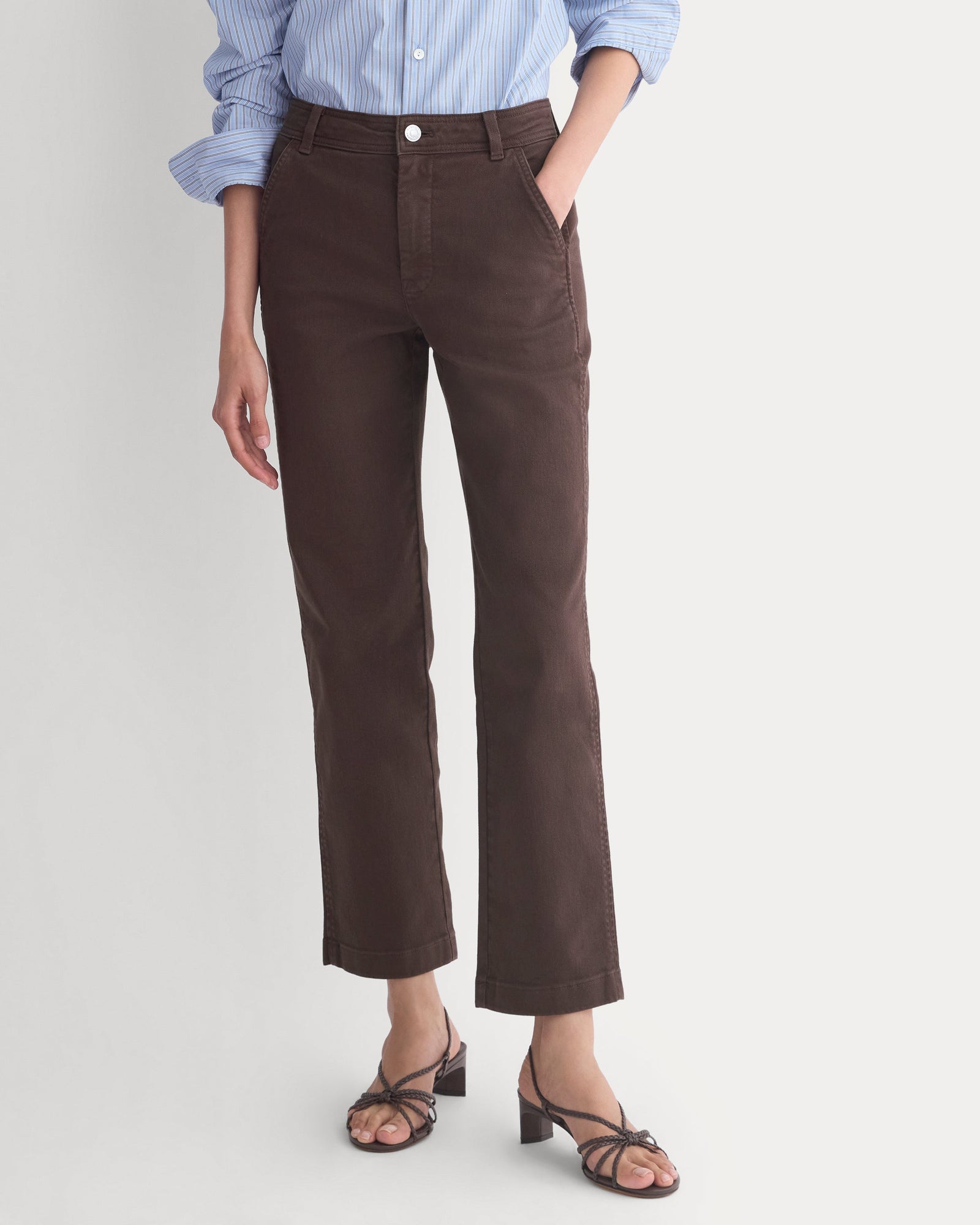 Utility Cigarette Pant in Coffee Bean — detail view