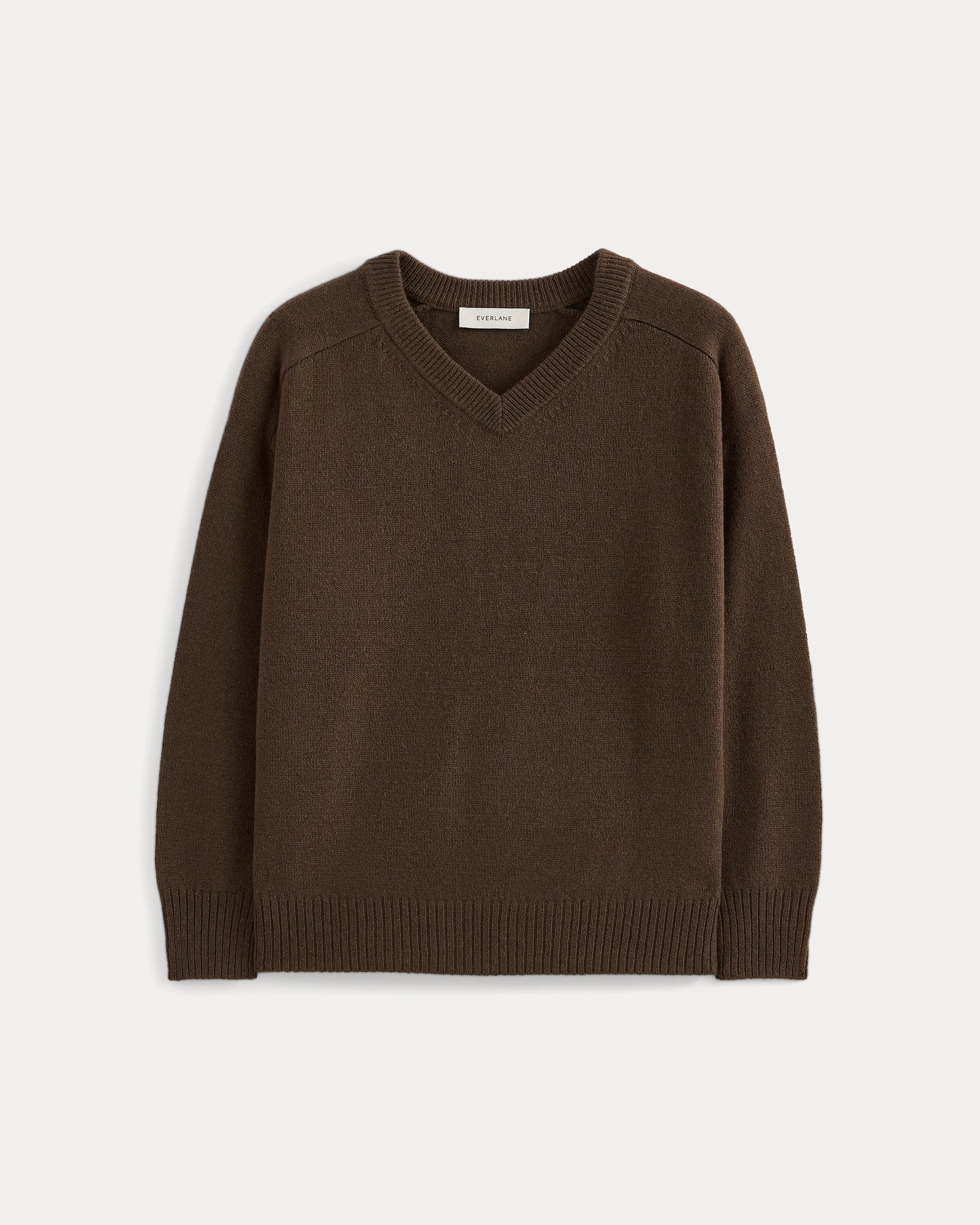 Cashmere High V Boyfriend Sweater in Cocoa — alternate view