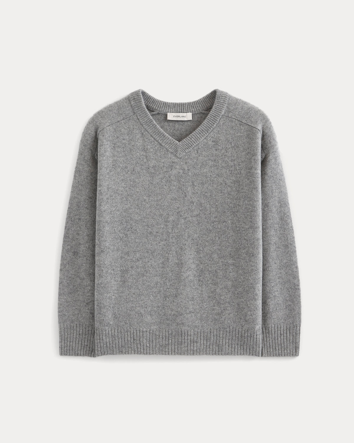 Cashmere High V Boyfriend Sweater in Grey — alternate view
