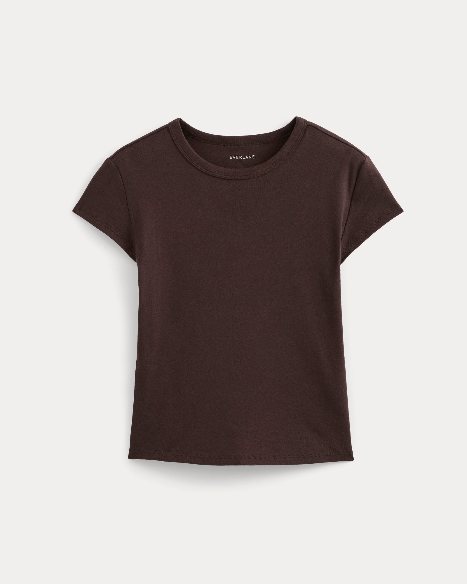 RetroSoft Cotton Crew in Coffee Bean — alternate view
