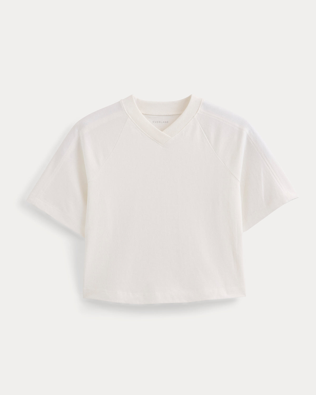 Premium Weight Cropped Paneled Tee in White — alternate view
