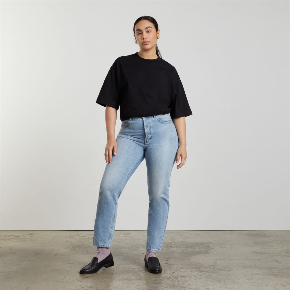 The Premium Weight Relaxed Tee in Black — detail view