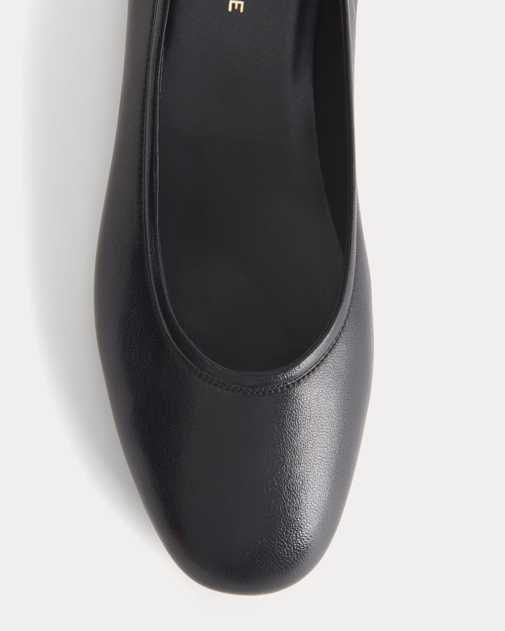 Made in Italy Flat in Black Leather — detail view