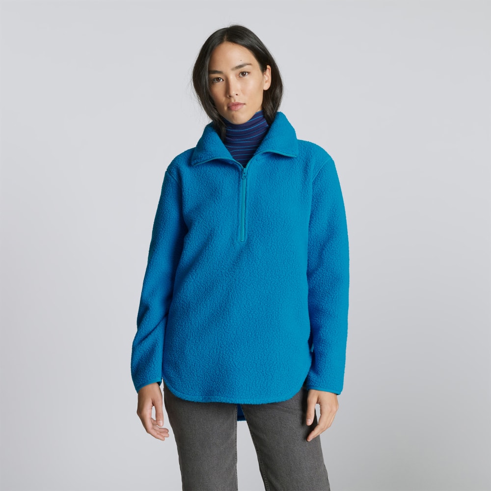 The ReNew Fleece Half-Zip in Horizon Blue — front view
