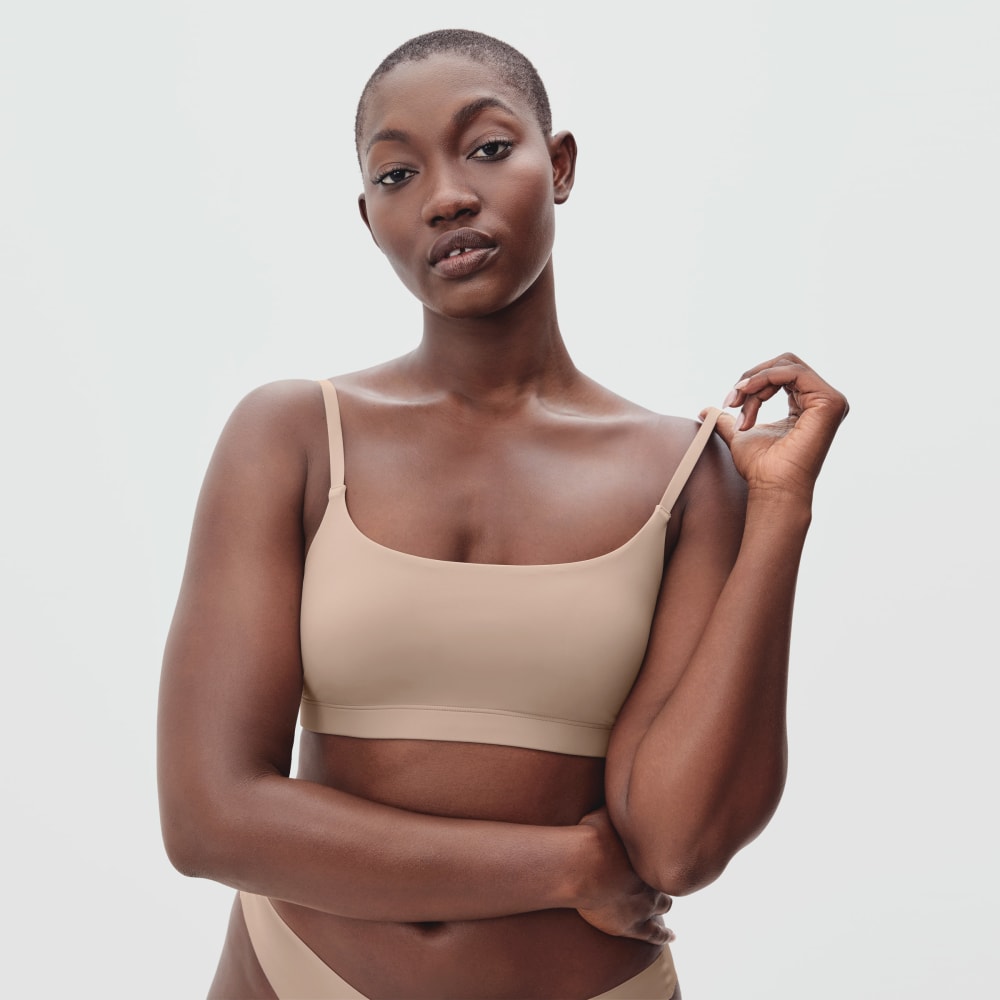 The Invisible Square-Neck Bralette in Light Tan — alternate view