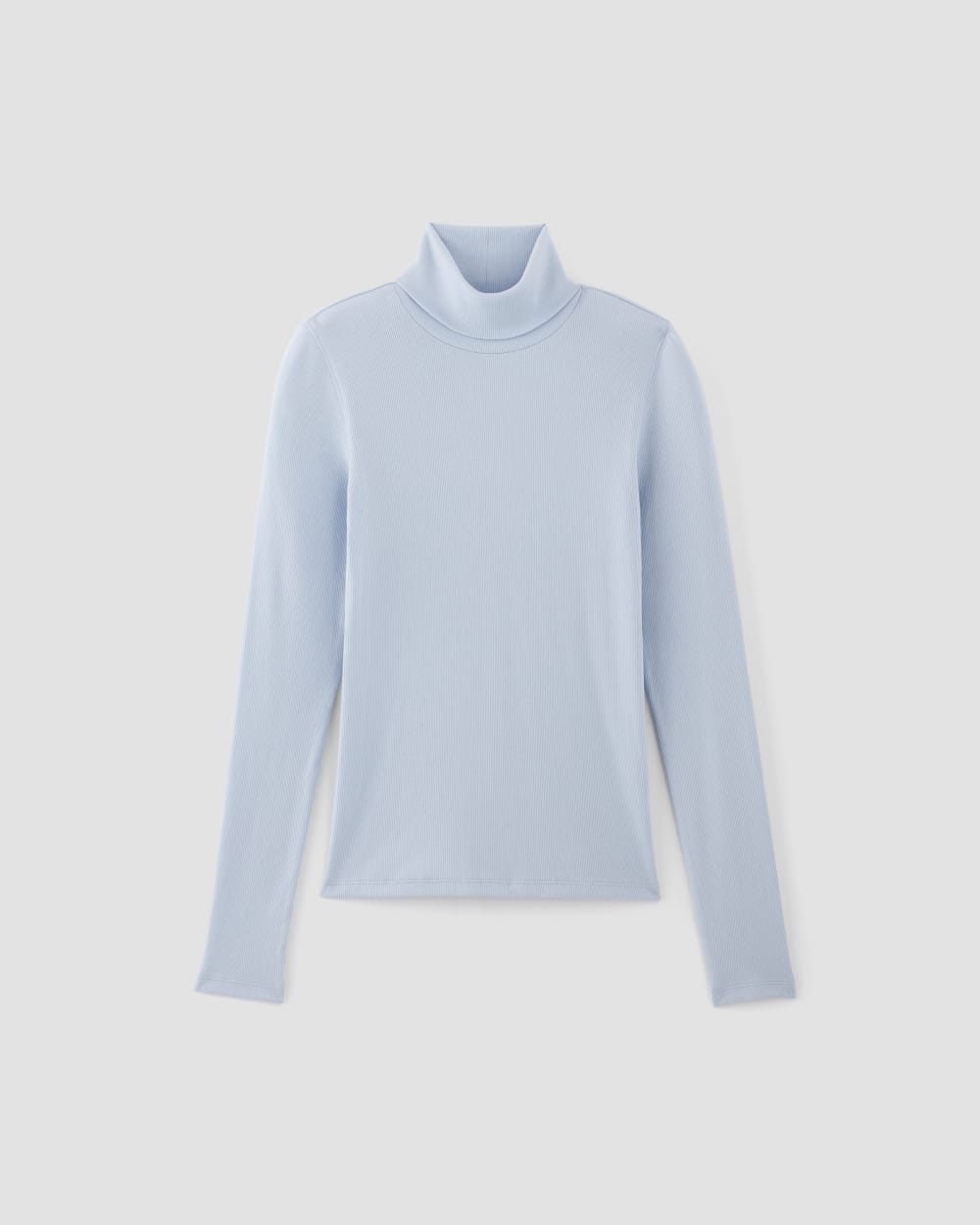 The Luxe Rib Turtleneck in Chambray Blue — alternate view