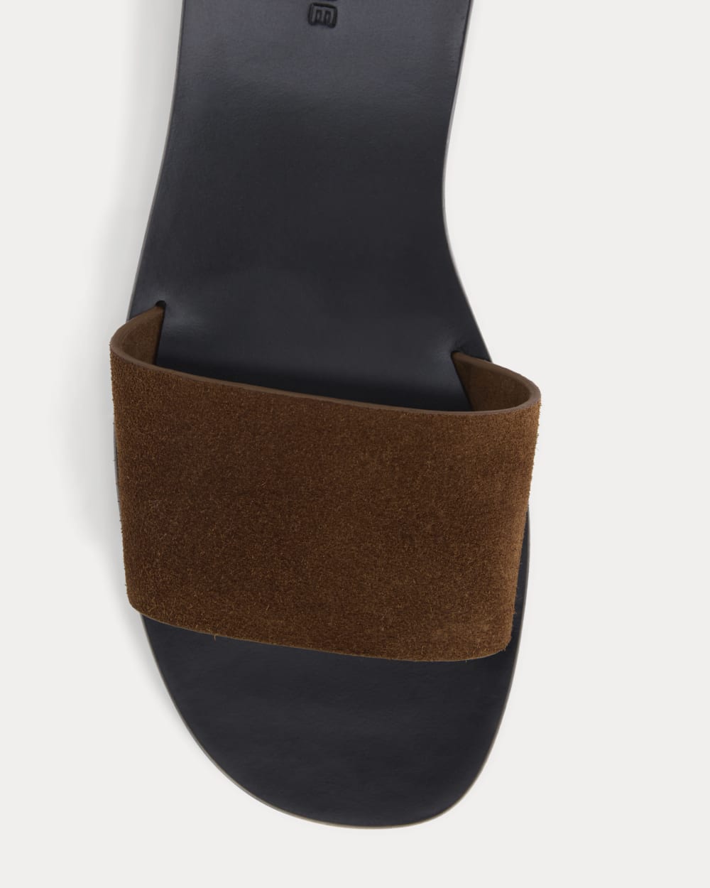 Suede Slide Sandal in Russet Suede — detail view