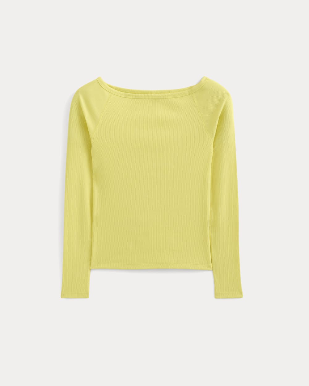 Luxe Rib Boatneck Top in Celandine — alternate view