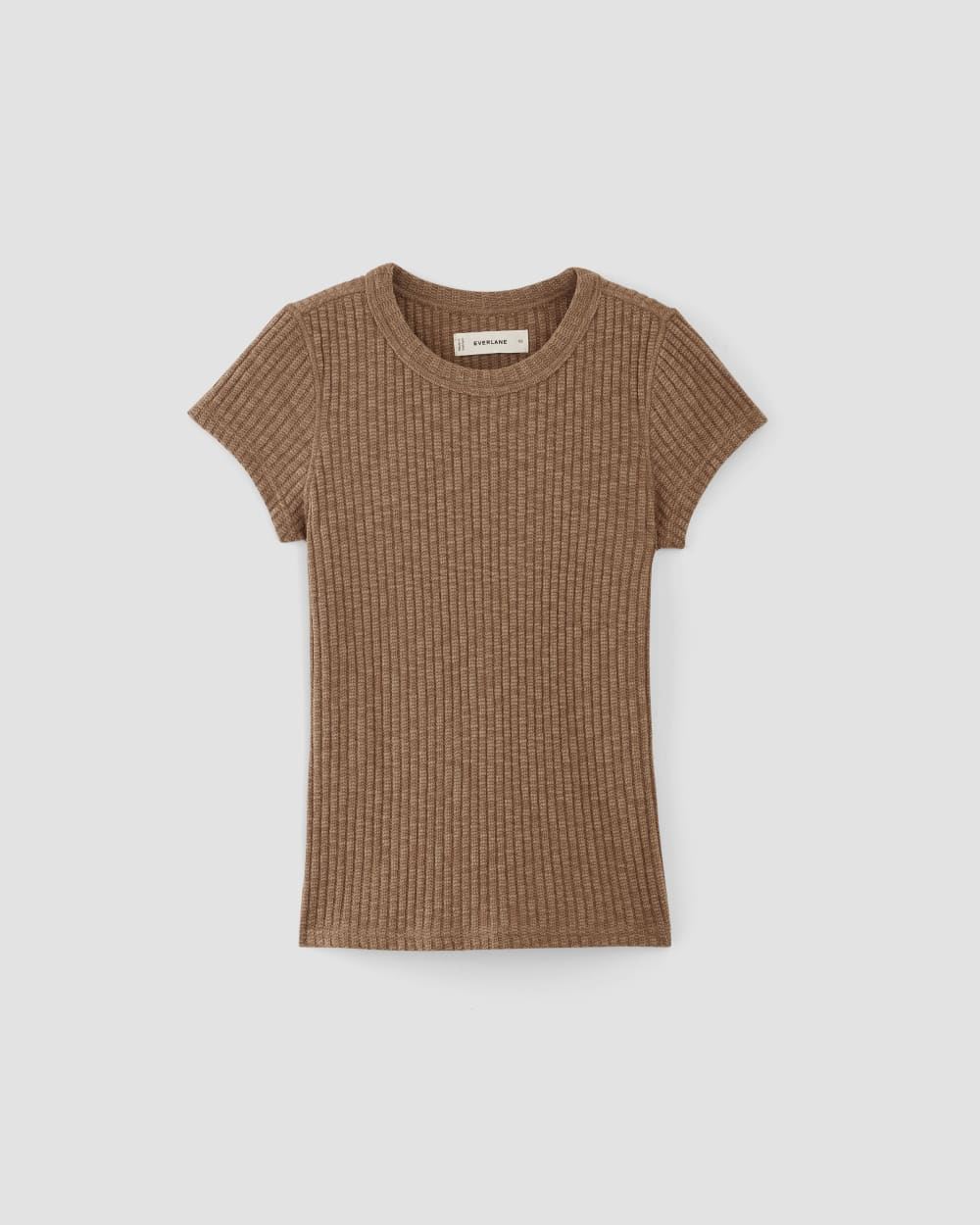 The Cozy Rib Tee in Carob Brown — alternate view