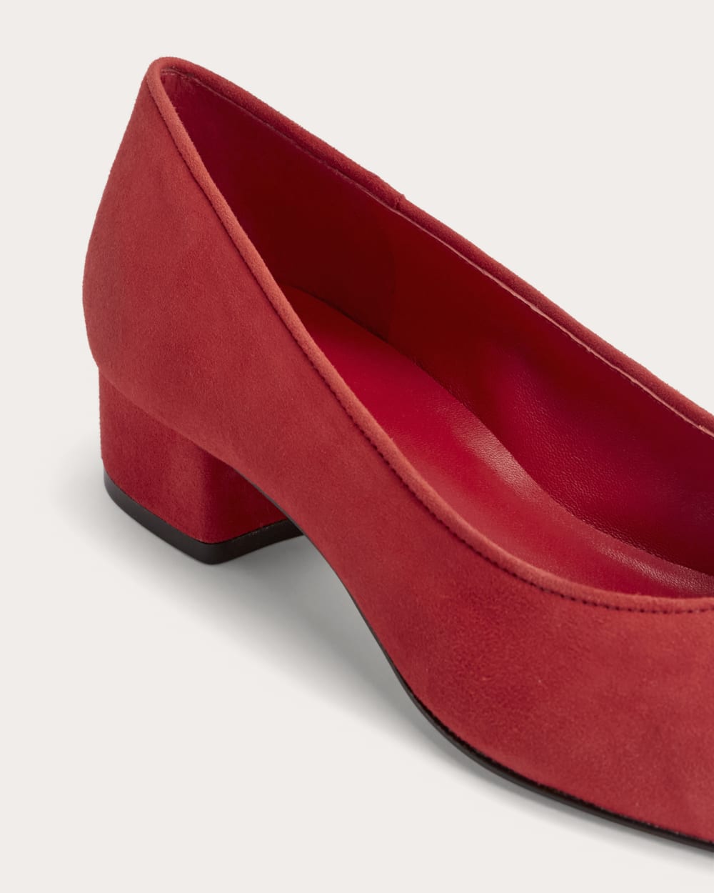 The Ballet Pump in Classic Red Suede — detail view