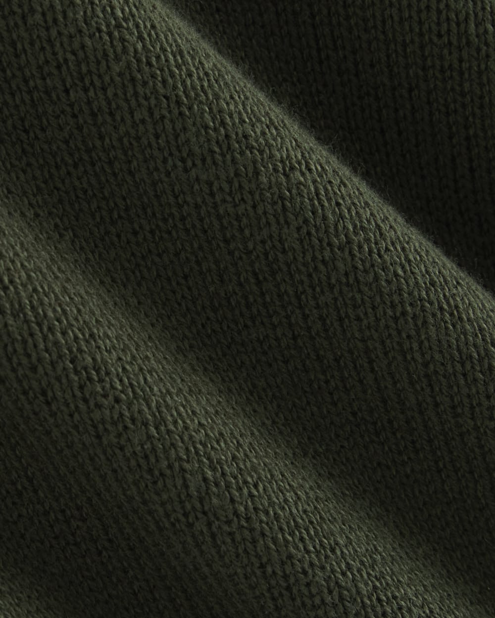The Boxy Sweater in Everyday Cotton in Dark Green — detail view