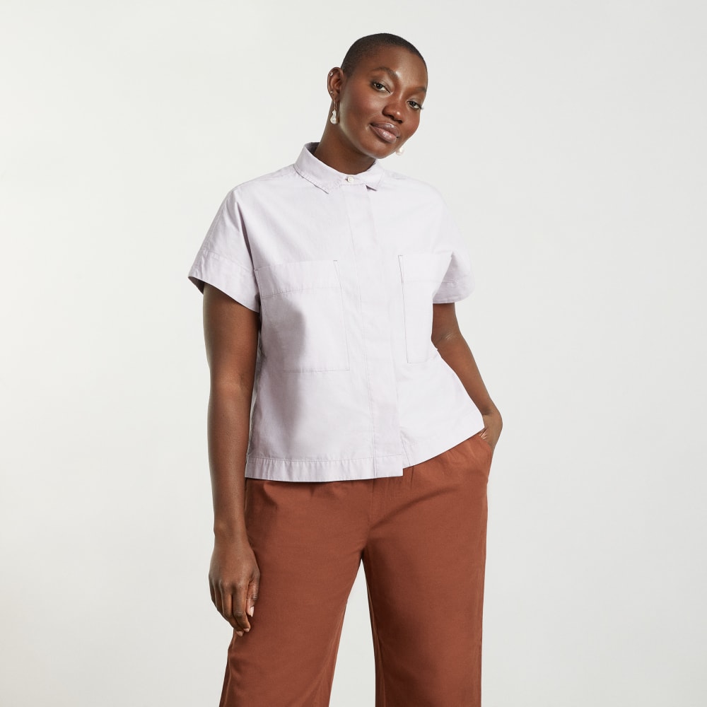 The Short-Sleeve Box Shirt in Dusty Lavender — alternate view