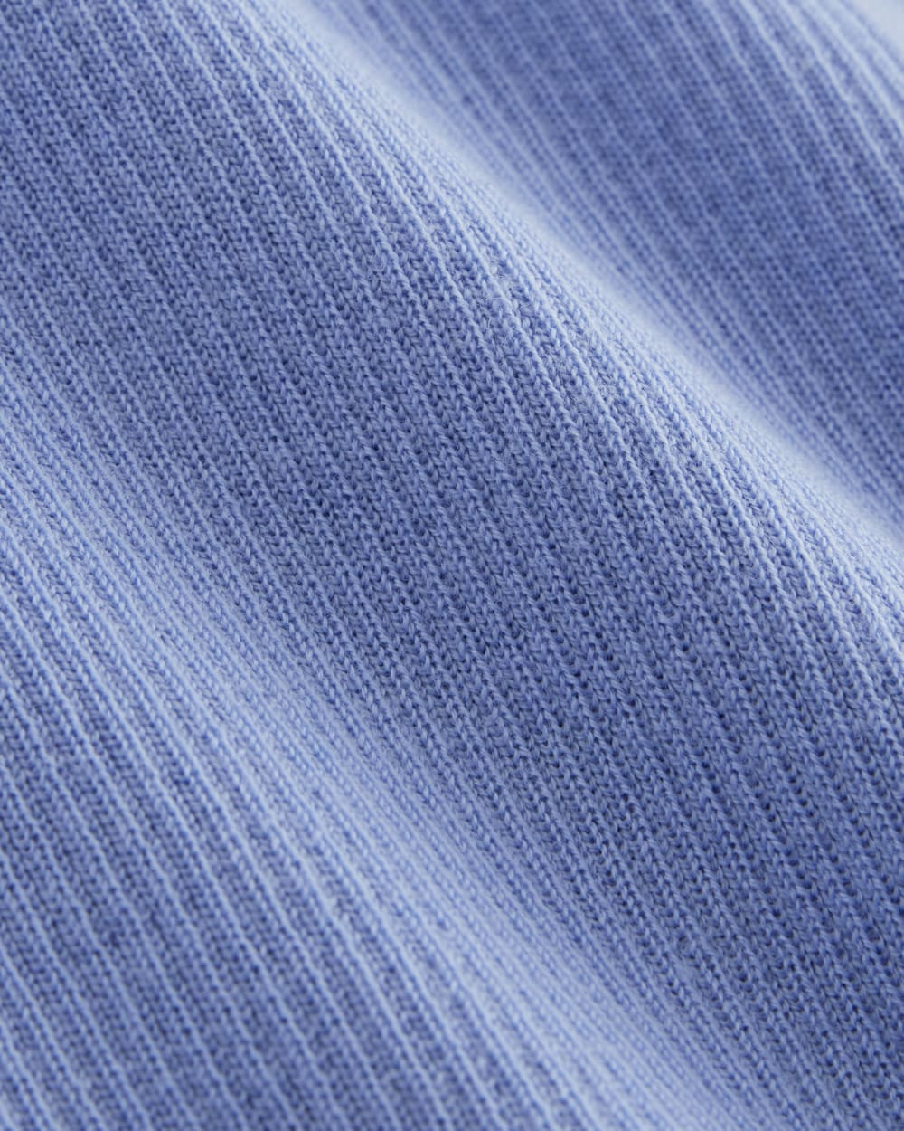 The Cardigan in Ultrasoft Merino in Bluebell — detail view