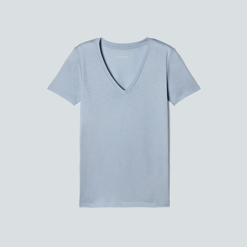 The Organic Cotton V-Neck in Mist — alternate view