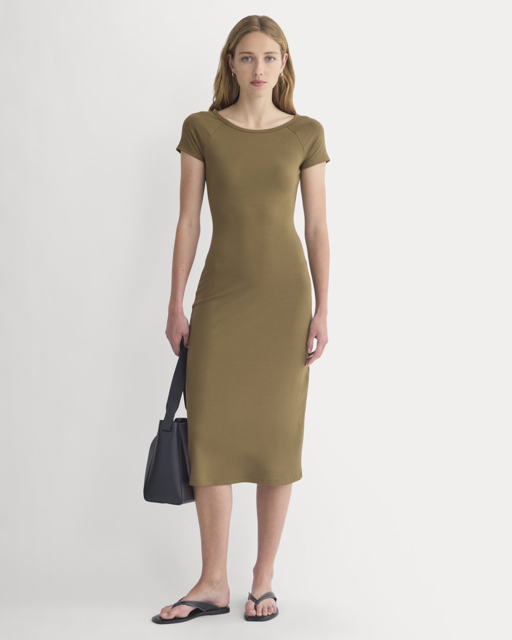 Raglan Midi Dress in Beech — front view