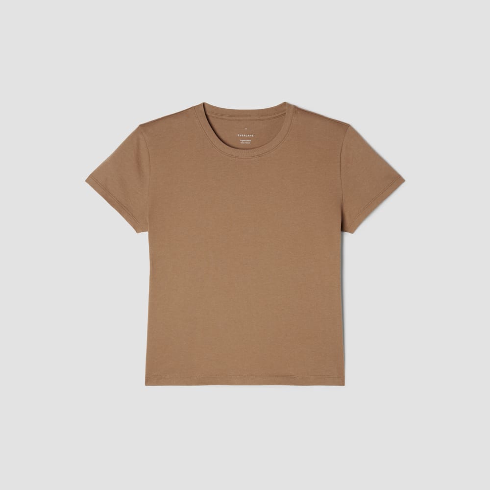 The Box-Cut Tee in Essential Cotton in Toasted Coconut — alternate view