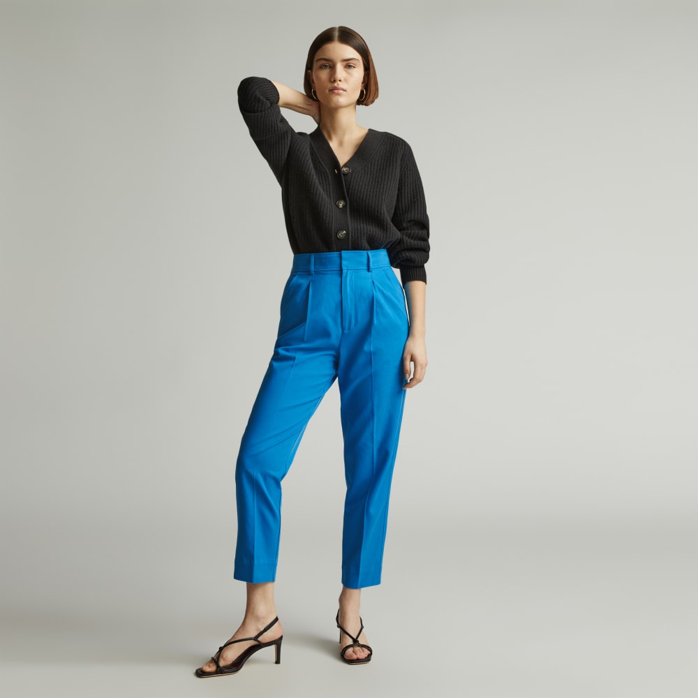 The Draper Tapered Pant in Buttersmooth in Brilliant Blue — front view