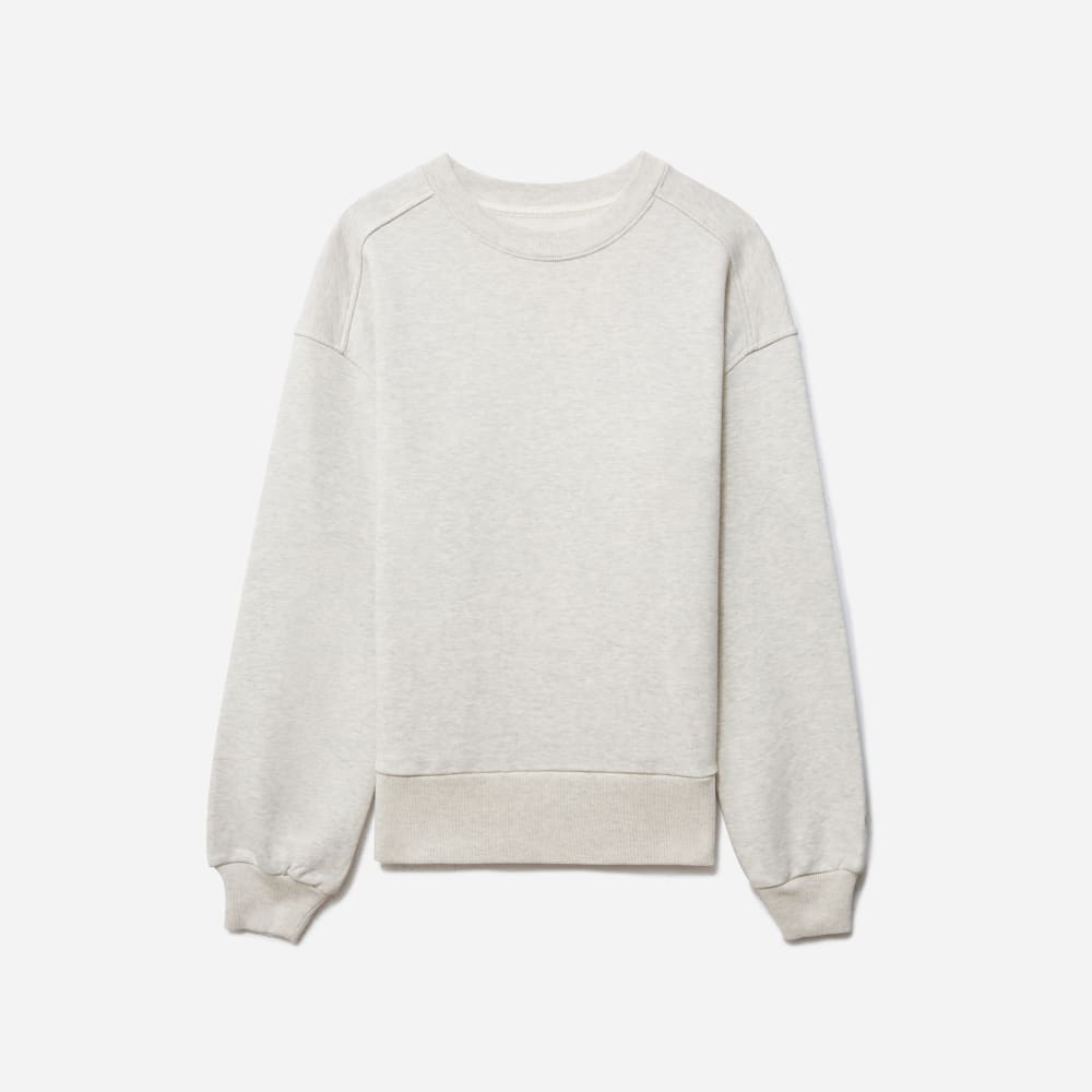 The Track Oversized Crew in Light Heather Grey — front view