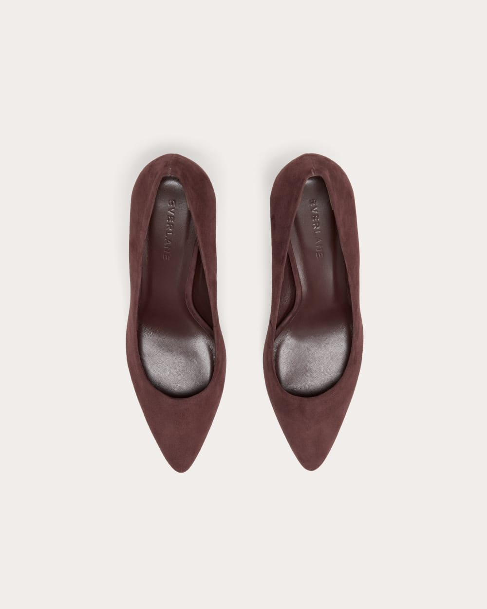 The Banana Pump in Dark Mahogany Suede — detail view