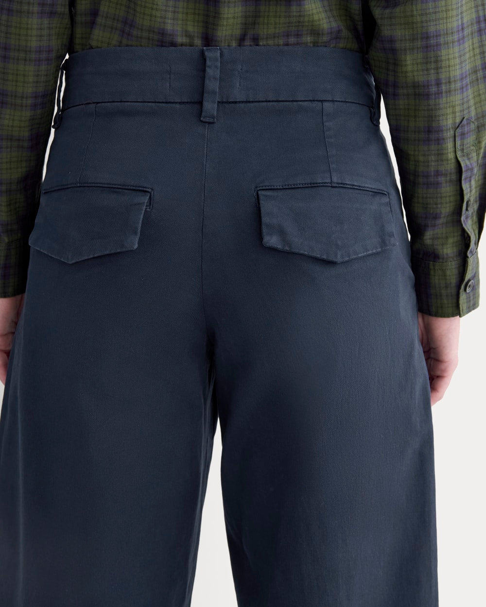 Cotton Twill Chino in Navy — detail view