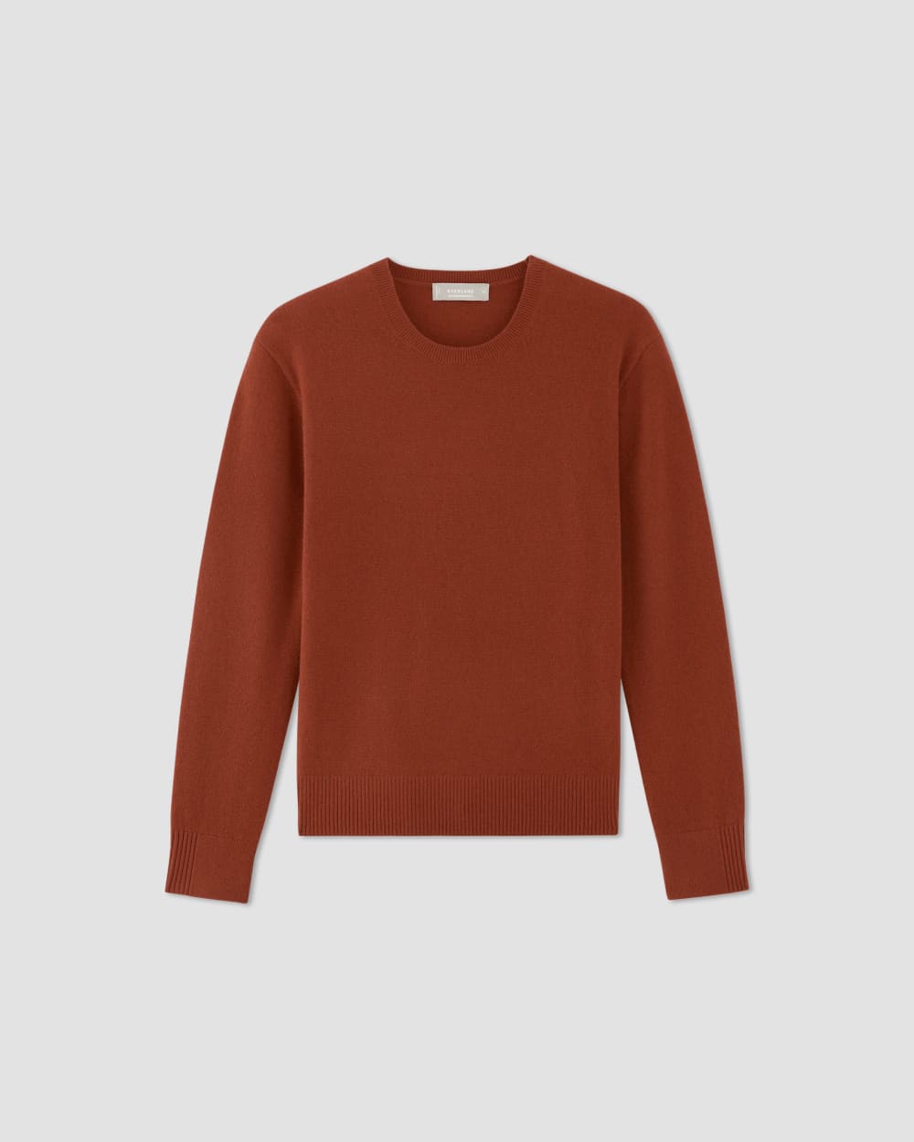 The Classic Crew in Cashmere in Rusted Red — alternate view