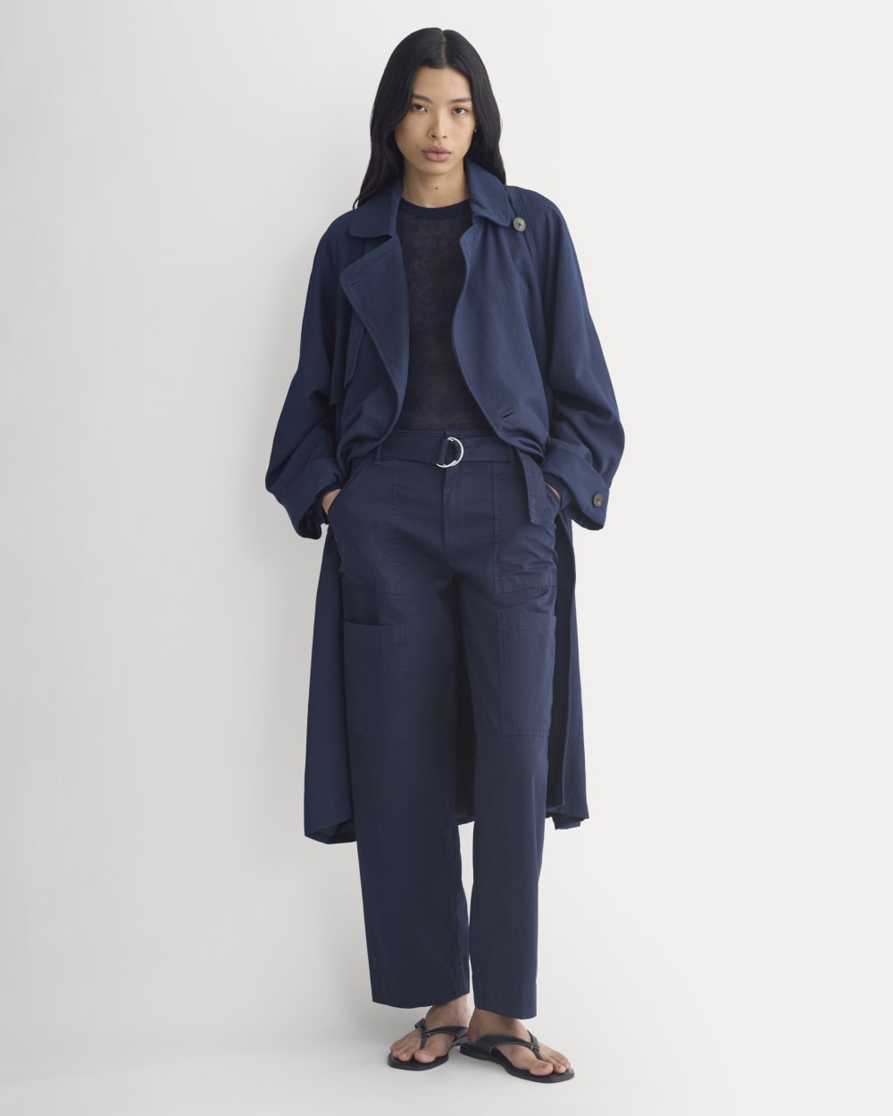 Utility Straight-Leg Cargo Pant in Navy — front view