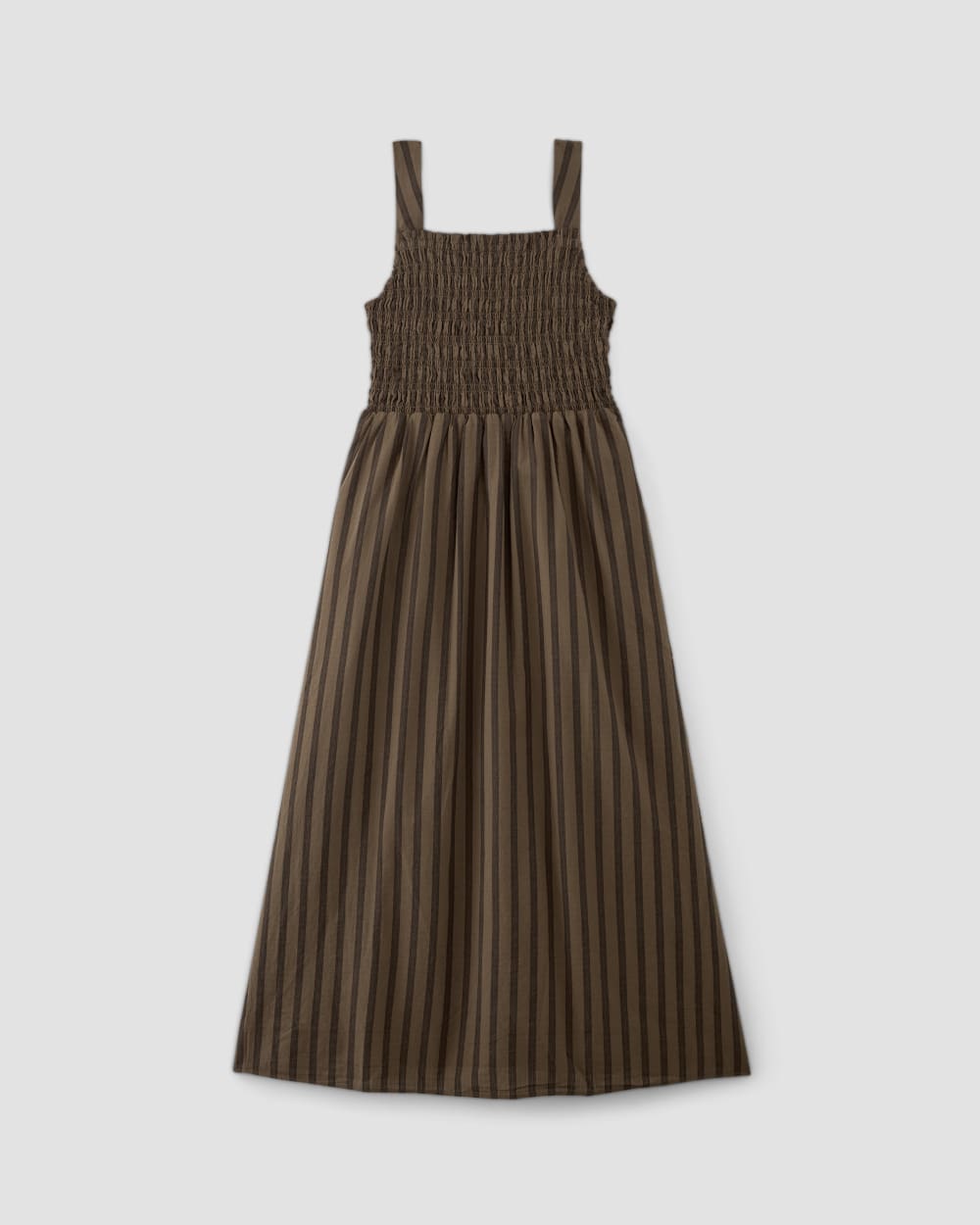 The Gauze Smock Dress in Cocoa / Black — alternate view