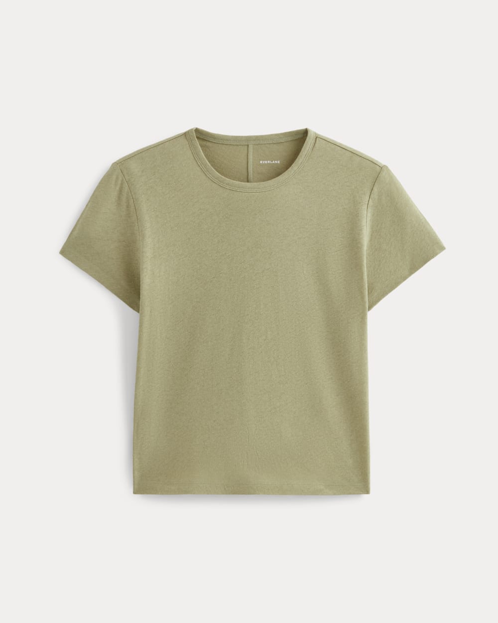 The Box-Cut Tee in Cotton Linen in Eucalyptus — alternate view