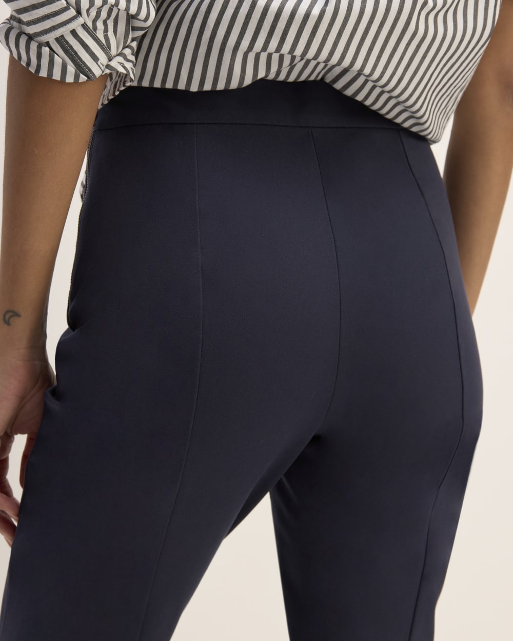 The Bi-Stretch Work Pant in Navy — detail view