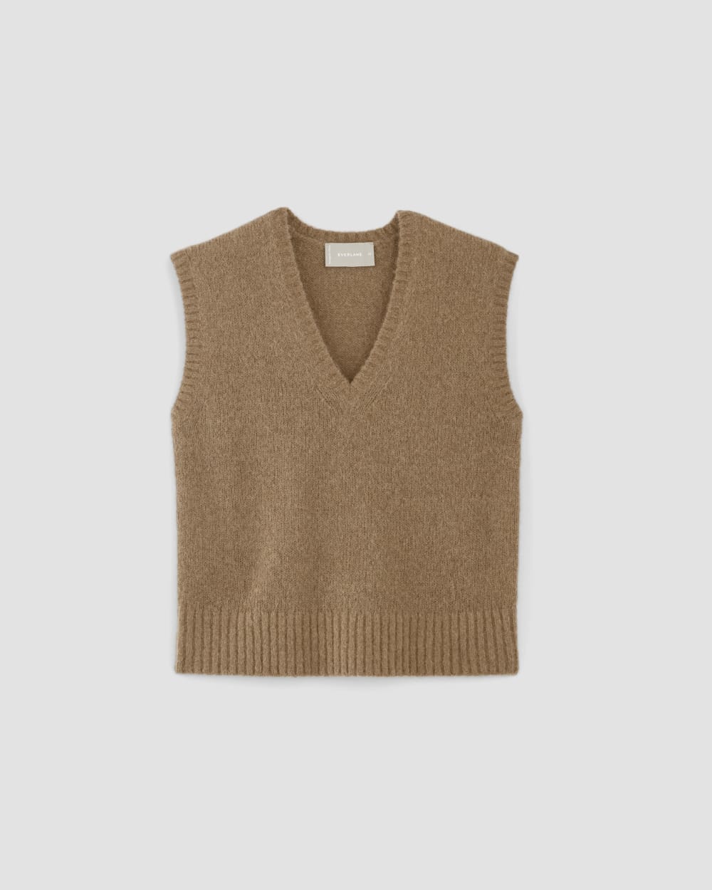 The Alpaca V-Neck Vest in Tiger's Eye — alternate view