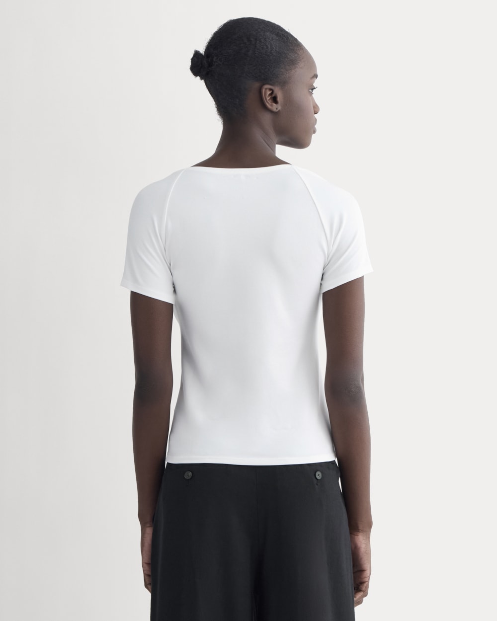 The Form Square-Neck Top in White — detail view