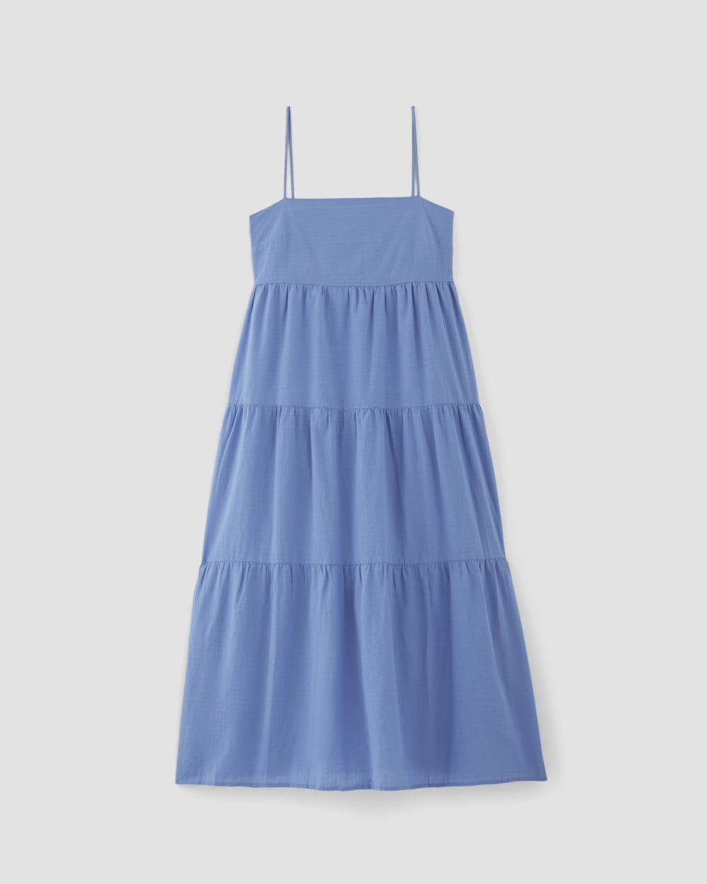 The Gauze Tiered Dress in Blue Opal — alternate view